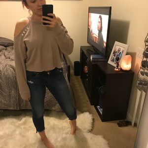 PINK Cropped Cold-Shopped Sweater